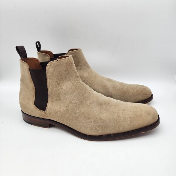 Aldo Other - Aldo Mens Suede Chelsea Ankle Boots Size 12 Beige Professor Business Casual